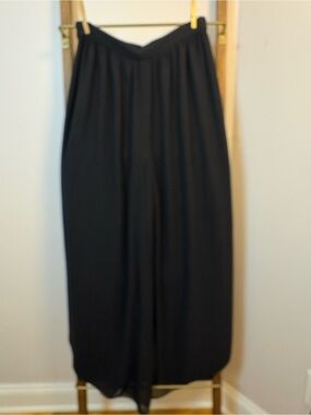 Talbots Black Wide-Leg Flowy Palazzo Pants